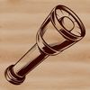 A vector illustration of a torch with flame on top, suitable for outdoor activities like camping.