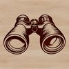 Outdoor Exploration Icon Vector illustration of binoculars used in outdoor activities like camping.