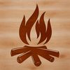 Cozy Campfire Flames A stylized illustration of flames and embers burning in a campfire setting, ideal for outdoor enthusiasts.