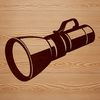 An illustration of a handheld torch used for outdoor lighting in camping settings.