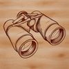 Outdoor Explorer Binoculars Clip Art A pair of high-quality binoculars designed for outdoor activities such as camping.