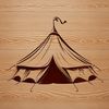 Circus Tent Illustration A simple illustration of a circus tent with a classic canvas design.