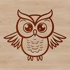 A high-quality vector illustration of a cute owl with large round eyes.