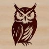 Beautiful Vector Owl Perch Illustration A realistic illustration of an owl perched on a branch, depicted in detailed vector graphics.