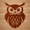 Whimsical Owl Silhouette Designs A detailed illustration of a realistic owl in various poses and expressions.