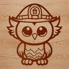 Adorable Bird Silhouette Design A small, adorable owl with big round eyes and soft feathers, suitable for digital design and craft projects.