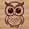 Adorable Bird Clip Art An adorable owl figure created with clean vector lines for various design projects.