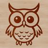 Cute Bird Perched on Branch A simple line drawing of a cute owl bird perched on a branch.