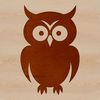 A simple outline illustration of a cute owl in vector format.