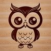 Free Owl Clip Art Vector A simple illustration of an owl's face with a calm expression, suitable for use in various digital projects.