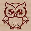 Cute Bird Portrait in Vector Format A close-up illustration of a cute owl's face, featuring soft feathers and big round eyes.