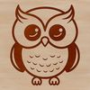 A digital illustration of a cute owl in vector format.