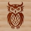 A detailed illustration of an owl perched on a branch, with intricate feathers and expressive eyes.