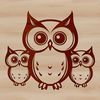 Whimsical Owl Illustrations A vector illustration of a cute owl in various poses.