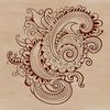 Vector illustration of a stylized paisley shape with intricate details.