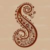 A detailed, ornate paisley shape in vector format.
