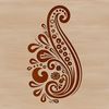 Decorative vector design featuring a stylized paisley motif with intricate details.
