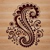 A stylized ornate pattern featuring a traditional paisley shape, suitable for vector design.