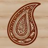 An ornate paisley shape for vector design and cutting machine use.