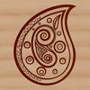 Ornate paisley pattern design used as clip art for crafting and design projects.