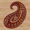 A stylized ornate paisley shape for vector design and crafting.