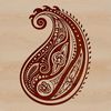 A stylized ornate shape featuring the classic paisley design, suitable for vector art projects.