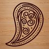 Beautiful Paisley Pattern SVG Clip Art Design A stylized, ornate paisley shape, suitable for digital design and cutting machines.