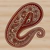 A detailed ornate paisley shape, suitable for various digital applications.