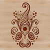A traditional ornate paisley shape design made in vector format for use as clip art.