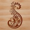 A stylized, ornate paisley shape with intricate details, suitable for vector art and cutting machine designs.