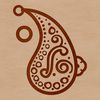A classic paisley design featuring intricate, curved shapes.