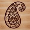 Paisley Motif SVG Clip Art An intricate ornate pattern of a paisley shape, suitable for graphic design and crafting projects.