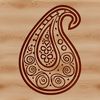 Elegant Repeating Shape Design A stylized ornate shape with repeating elements in a classic paisley design.