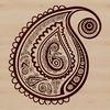 Delicate Paisley Pattern A detailed, ornate paisley shape used as an embellishment in vector art design.