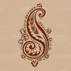 Ornate paisley design element available as a vector graphic.