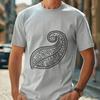 A traditional ornate paisley shape with intricate details suitable for vector design and cutting machine projects.