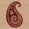 Elegant Paisley Shape Clip Art A classic ornate paisley shape suitable for various designs and projects.