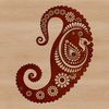 A stylized ornate paisley design element used as a versatile vector art clipart.