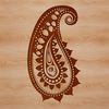 Ornate paisley shape used as a design element or embellishment in vector graphics and digital art.