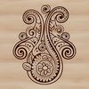 A classic ornate paisley shape suitable for vector art and design projects.
