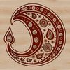 A decorative paisley shape with intricate details, suitable for vector graphics and cutting machine applications.