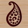Classic Paisley Motif Illustration A simple line drawing of a classic paisley pattern, suitable for vector art and graphic design projects.
