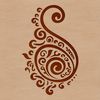 A decorative ornate paisley shape with intricate details, suitable for vector art designs.