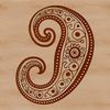 An intricate geometric pattern featuring a classic paisley motif suitable for digital applications.