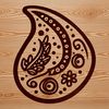 A detailed, ornate paisley design vector shape for various applications.