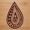 Paisley Embellishment Vector Graphics Design A stylized paisley shape with ornate details, suitable for vector graphics and digital designs.