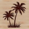 Lush Palm Tree Graphic A single palm tree with lush green leaves and trunk, suitable for use in vector graphics designs.