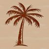 Beautiful Tropical Tree Design A stylized illustration of a palm tree, suitable for use in vector graphics and cutting machine designs.