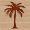 Single Palm Tree Landscape Design A single palm tree in silhouette against a bright blue sky.