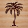 Beautiful Palm Trees in a Sunny Landscape Vector illustration of a palm tree in a tropical landscape.